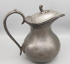 Antique Art Deco Howard Pewter Hinged Lidded Jug, fully marked on base. (H)