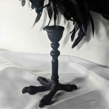 Claw Candle Holder Metal Heavy Gothic Black Halloween Decor Candle Stick Holder