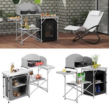 WOLTU Camping Cupboard Kitchen Storage Unit Folding Stand Cook Tables Portable