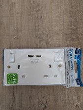 BG 922U3 White 13 Amp 2 Gang