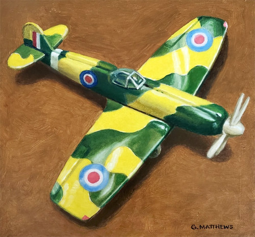 Original oil painting spitfire - oil,