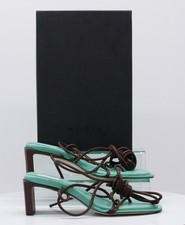 MIISTA ALBERTA LEATHER MULES WOMENS SANDALS STRAPPY UK 7 EU 40 GREEN RRP £190