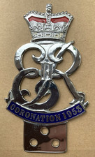 Vintage 1953 Queen Elizabeth II Coronation Radiator Grille Car Badge Emblem