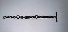 Antique Small Vulcanite(?) Pocket Watch Chain w T-Bar