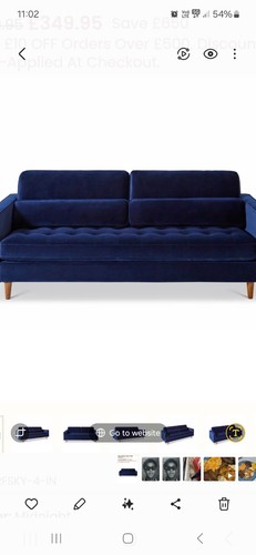 Seater sofa blue - sofa, velvet