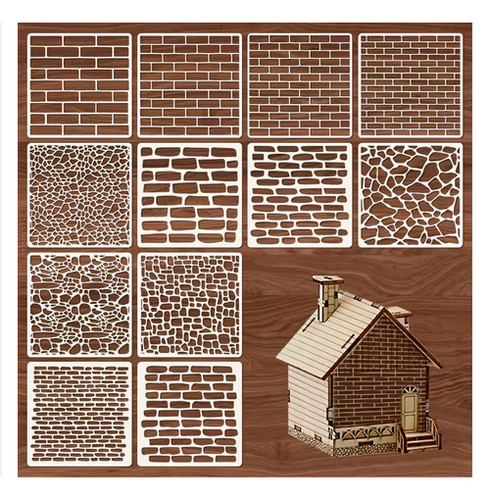12pcs brick texture stencil - texture,