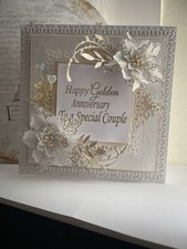 Boxed  Handmade luxury Gold Anniversary Card