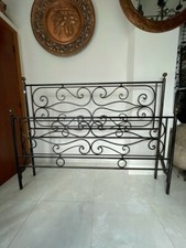 Double Bed Wrought Iron Black