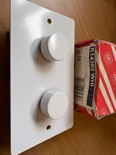 K14302 white dimmer 2g - white,