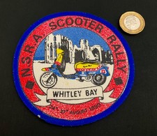 Vintage NRSA Whitley Bay Scooter Rally Patch August 1990 Lambretta GP Vespa.