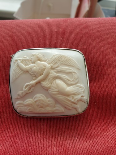 Silver mounted antique carved - silver,