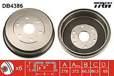 GENUINE TRW DB4386 SINGLE Brake Drum Rear FITS TOYOTA HIACE 