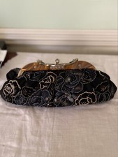 EXQUISITE BEADED BLACK HANDBAG