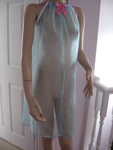Nylon night dress blue - ,
