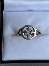 Vintage OMG Ola Gorie Orkney St Magnus Celtic Cross Silver Ring 2.9g Size I 