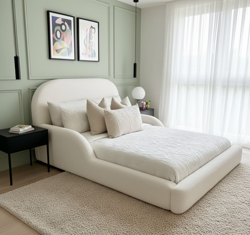 New boucle bed frame teddy - boucle,