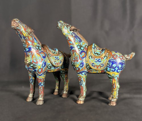 Old chinese cloisonné - chinese, horse