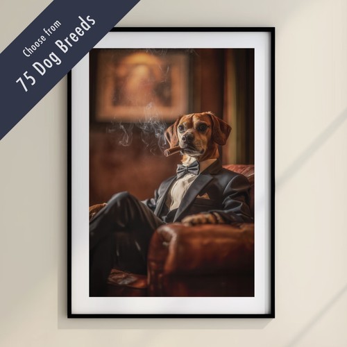 Funny dog smoking - smoking, cigar