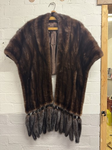 Vintage genuine mink fur stole - genuine,