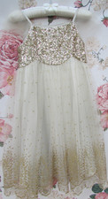 MONSOON Gold Sequin Sparkle Embellished Bridesmaid Party Occasion Dress 5-6 £50