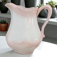 Water Jug Pink And White Large Vintage Bathroom