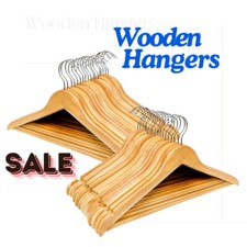 60 x WOODEN COAT HANGERS SUIT