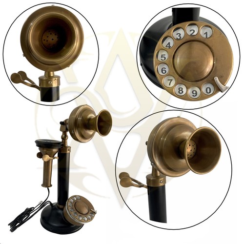 Antique brass station phone - station,