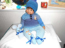 Hand knitted *Peter Rabbit* Trouser 6pce Set baby boy 0-3mth/reborn 19-22".NEW