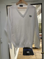 BOWLS JUMPER WHITE SIZE LARGE