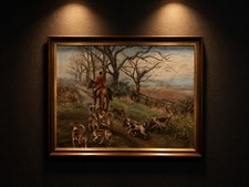 STUNNING VINTAGE FOX HUNT Oil