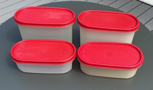 Vintage tupperware cereal tubs - vintage,
