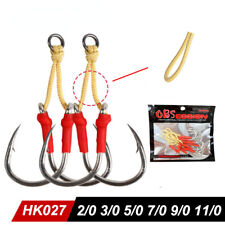 10 Pairs Jigging Double Assist Hook High Carbon Steel Saltwater Hooks 2/0-11/0