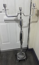 SHABBY CHIC ORNATE SILVER TALL CANDELABRA CANDLE 3 HOLDER