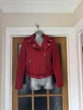 Primark red faux suede - suede, biker