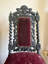 Antique Gothic Chair Carved