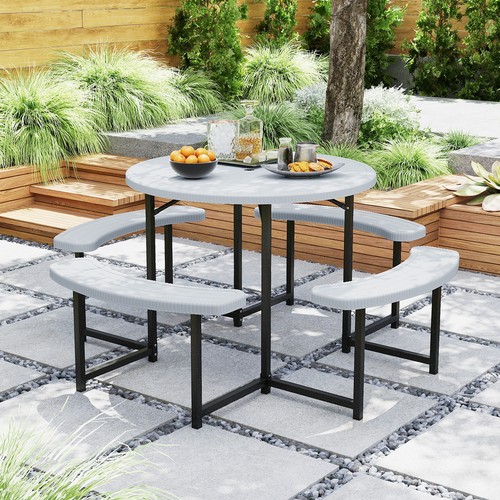 Round picnic table - round,