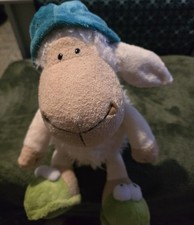 Cute Plush Sheep In Nightcap & Slippers Soft Toy