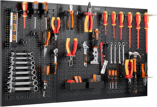 Garage tool pegboard - 44pc, wall