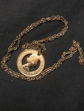 1967 Vintage English Half Penny Coin Cutout Necklace/ Pendant