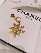 Chanel Charm Gold Tone Collectable Snowflake Logo Charm Limited Edition New