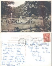 Gardens in Bournemouth Valentine's 1933 postmark Cities Towns Tourism Real Photo