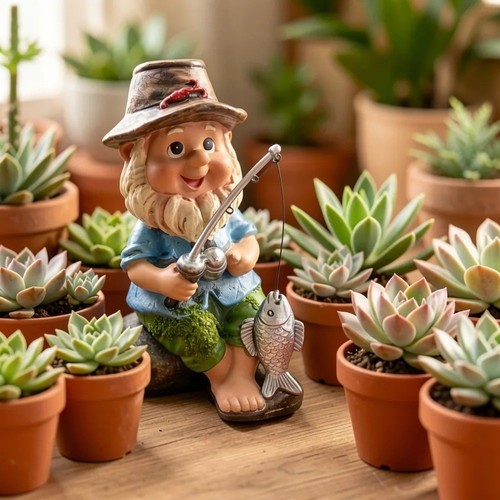 Runmeihe fishing gnome statue - fishing,