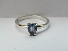 Ring  Size P Sterling Silver 925  & Blue Tourmaline Ring  (X4FV)