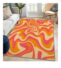 Funky pink and orange rug for