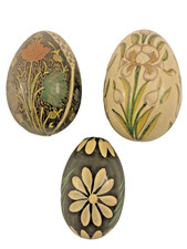 3 Vintage hand painted Paper