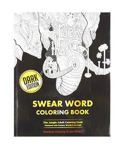 Swear word coloring - book:, dark