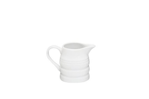 White porcelain mini milk jug - white,