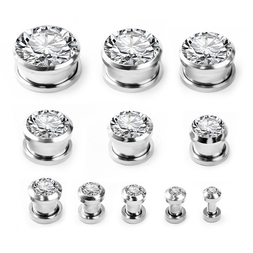 Stainless steel ear gauges - stainless,