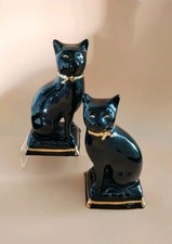 Pair Staffordshire Style Black Cats
