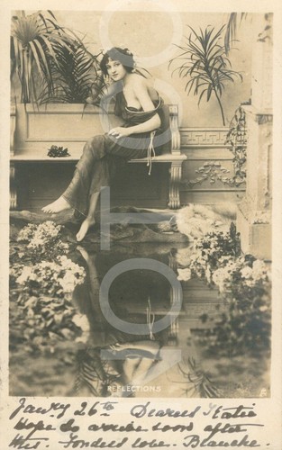 Rppc vintage postcard woman - vintage,